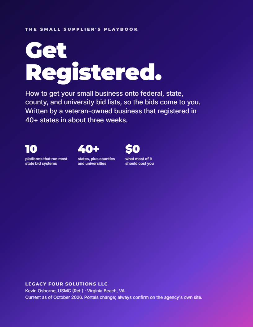 Cover of Get Registered: The Small Supplier's Playbook
